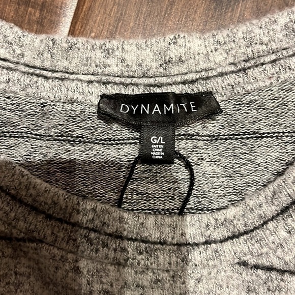 Dynamite, soft, long sleeve sweater, gray black, pinstripe size large women’s - Picture 4 of 6